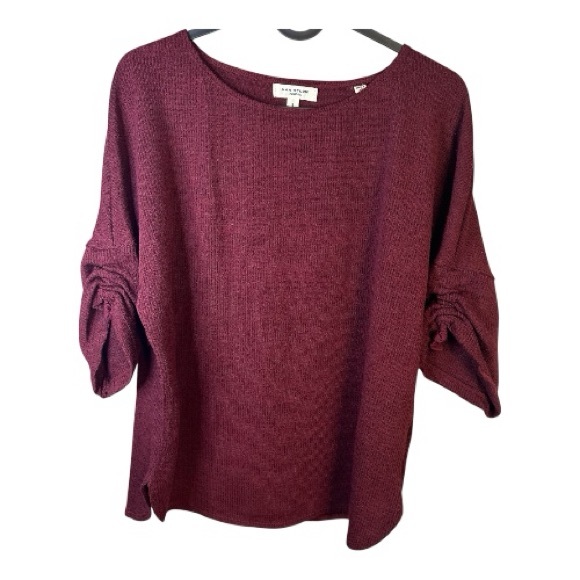 Max Studio Deep Red Knit Top - Picture 1 of 7